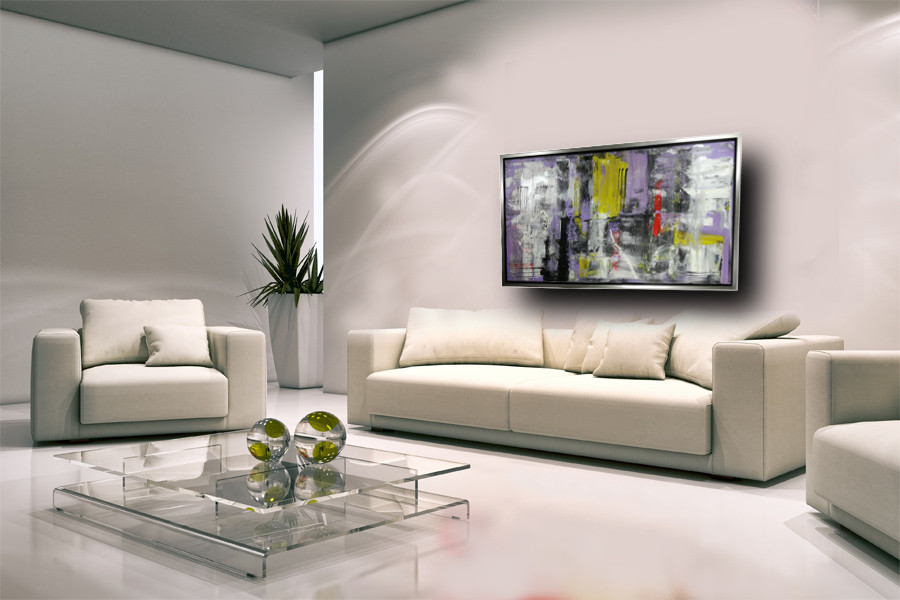 quadro moderno 120x60 per soggiorno con cornice oro 